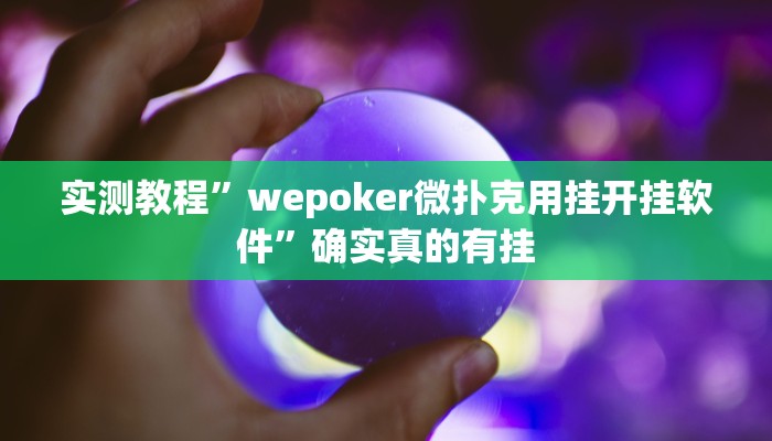 实测教程”wepoker微扑克用挂开挂软件”确实真的有挂