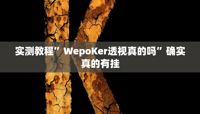 实测教程”WepoKer透视真的吗”确实真的有挂