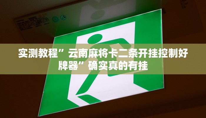 实测教程”云南麻将卡二条开挂控制好牌器”确实真的有挂