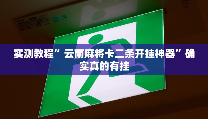 实测教程”云南麻将卡二条开挂神器”确实真的有挂