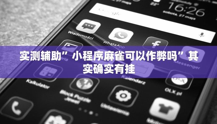 实测辅助”小程序麻雀可以作弊吗”其实确实有挂
