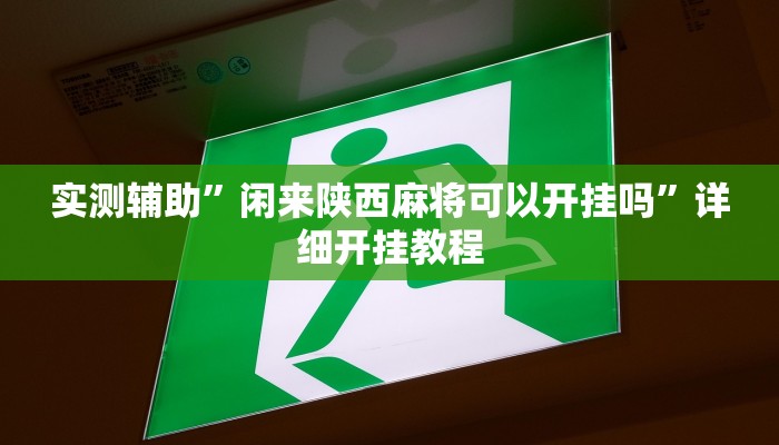 实测辅助”闲来陕西麻将可以开挂吗”详细开挂教程