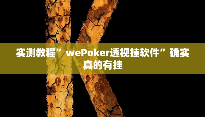 实测教程”wePoker透视挂软件”确实真的有挂