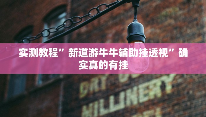 实测教程”新道游牛牛辅助挂透视”确实真的有挂